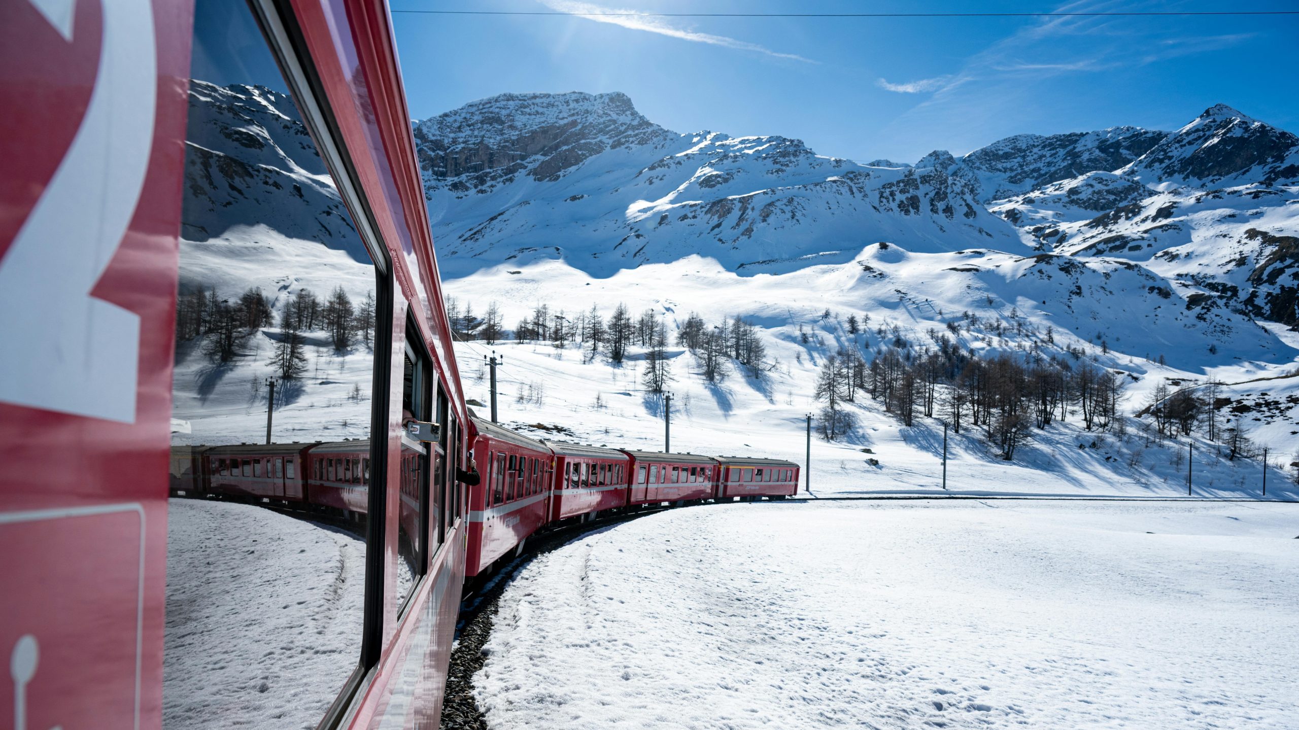 Beautiful view from train in Switzerland