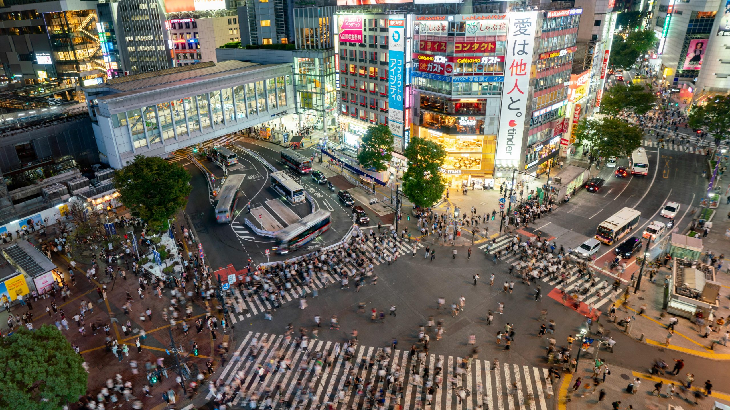 Top view of Viral Shibuya Crossing